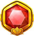 Wheel O'Gold Roter Edelstein Symbol